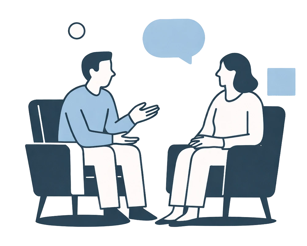 To personer der rækker ud mod hinanden gennem en dør